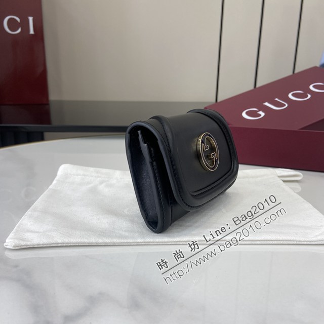 Gucci專櫃古馳最新款圓形互扣式雙G標識卡片夾卡包零錢包 jh2675型號：818795